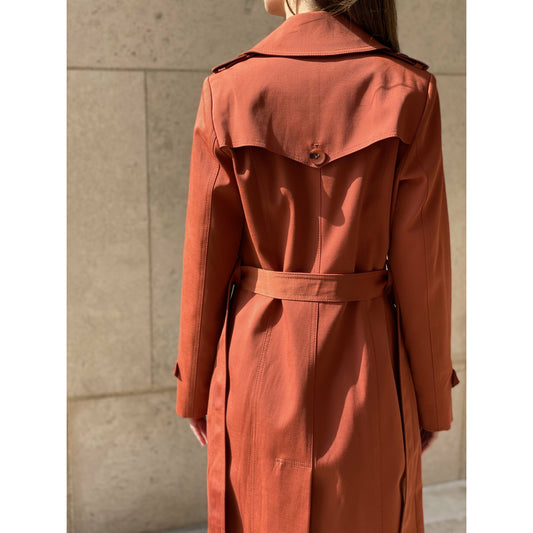 Orange trench coat