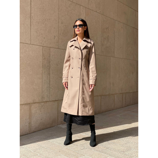 Beige trench coat