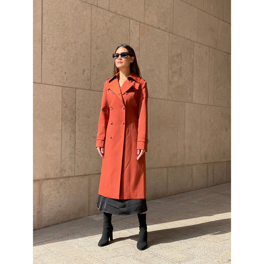 Orange trench coat